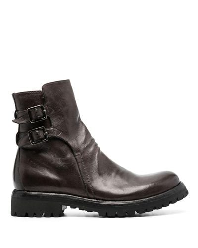 Officine Creative Buckle-detail Leather Boots - Brown