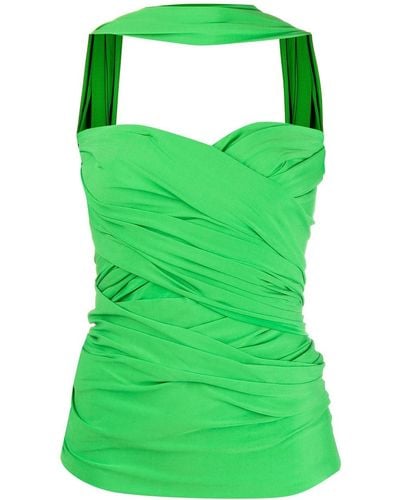 Balenciaga Top estilo bustier con diseño cruzado - Verde