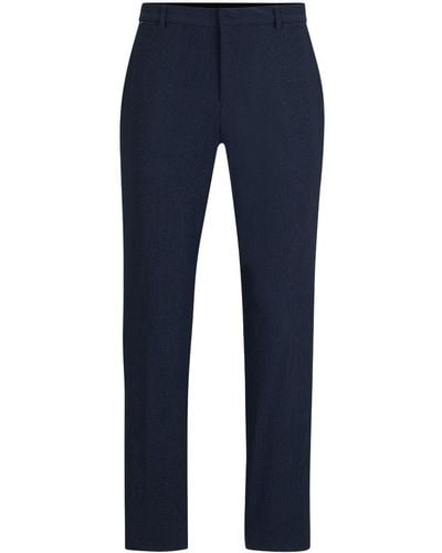 BOSS Tailored Performance-stretch Trousers - Blue