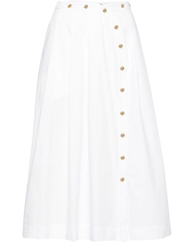 Pinko A-line Poplin Midi Skirt - White