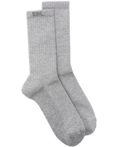 ERL Lured Mid-calf Ribbed Socks - Gray