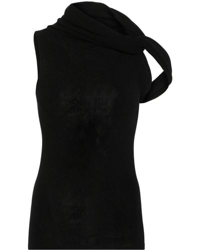 Rick Owens High-neck Knitted Top - Black