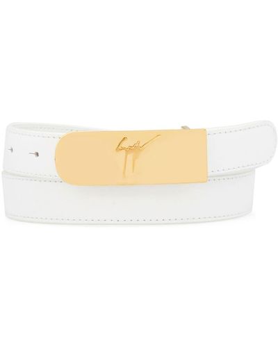 Giuseppe Zanotti Mirna Buckled Leather Belt - White