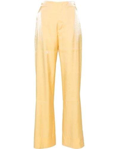 Aeron Vapor Metallic-sheen Trousers - Yellow