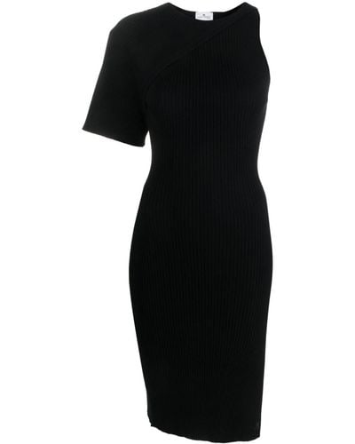 Courreges リブニット ドレス - ブラック