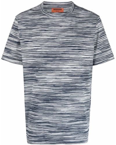 Missoni Meliertes T-Shirt mit Streifen - Blau