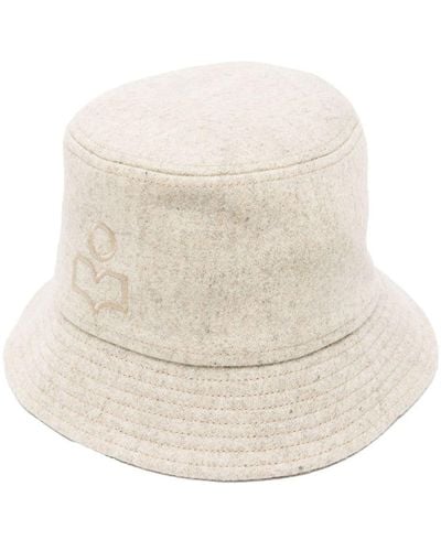 Isabel Marant Sombrero de pescador Haley con logo bordado - Blanco