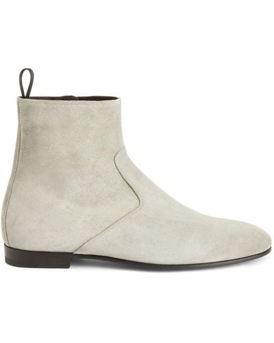 Giuseppe Zanotti Ron Suede Ankle Boots - White