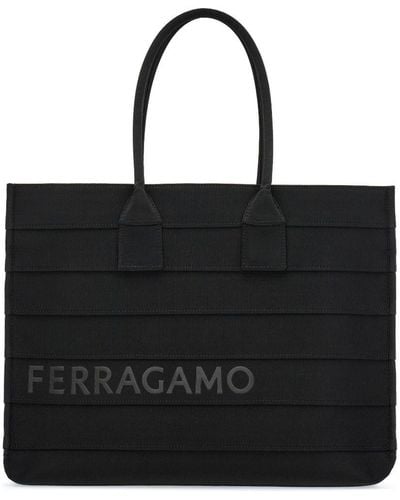 Ferragamo Shopper mit Logo-Print - Schwarz