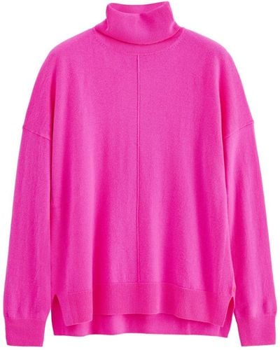 Chinti & Parker Roll-neck Wool Blend Sweater - Pink