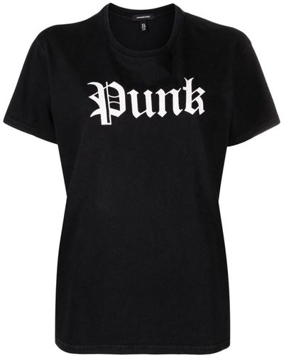 R13 Punk-Print Cotton T-Shirt - Black