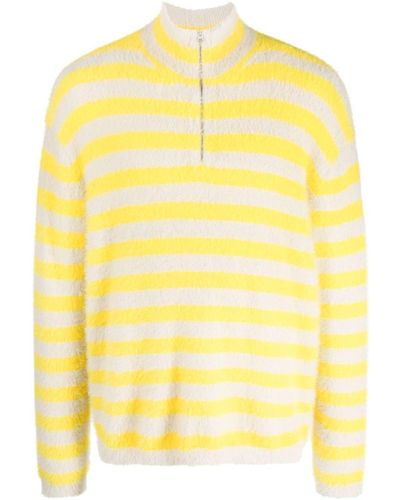 Sunnei Bruched-effect Striped Sweater - Yellow