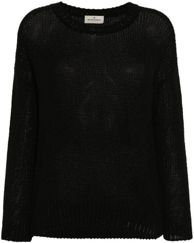 Bruno Manetti Chunky-knit Crew-neck Sweater - Black