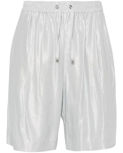 Herno Shorts Met Plooidetail - Wit