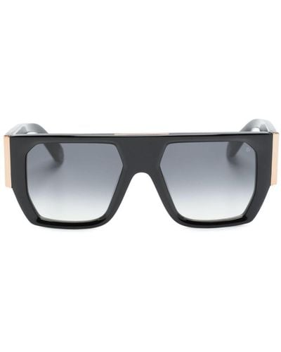 Philipp Plein Eckige Sonnenbrille mit Logo - Grau