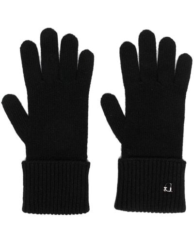 DSquared² Logo-charm Knitted Gloves - Black