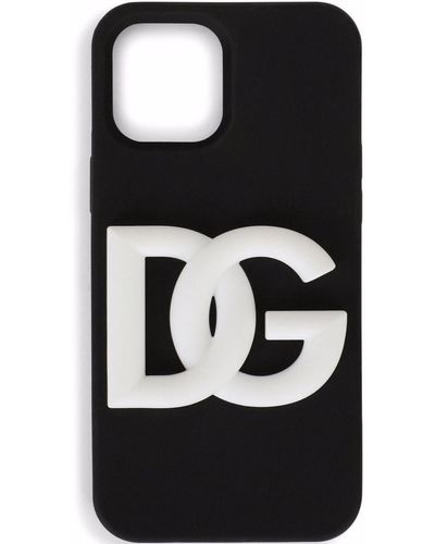Dolce & Gabbana Iphone 12 Pro Hoesje Met Logo-reliëf - Zwart
