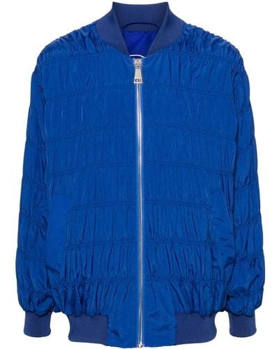 Khrisjoy Ruched-detail Oversize Jacket - Blue
