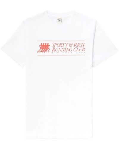 Sporty & Rich 94 Running Cotton Club Tシャツ - ホワイト