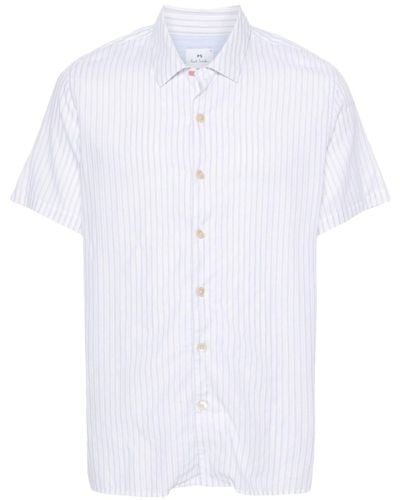 PS by Paul Smith Halo-stripe Cotton Shirt - White