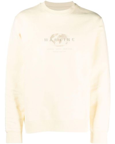 Martine Rose Embroidered-logo Cotton Sweatshirt - Natural