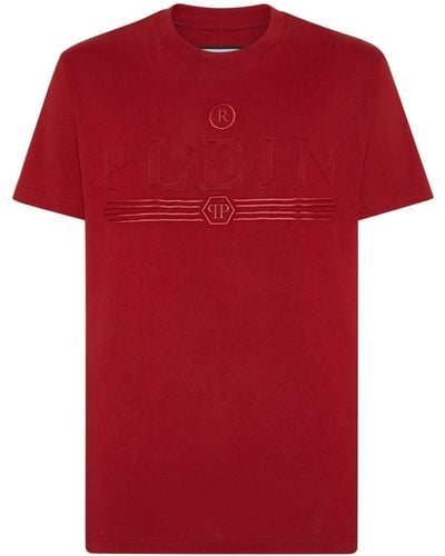 Philipp Plein T-Shirt mit Logo-Print - Rot