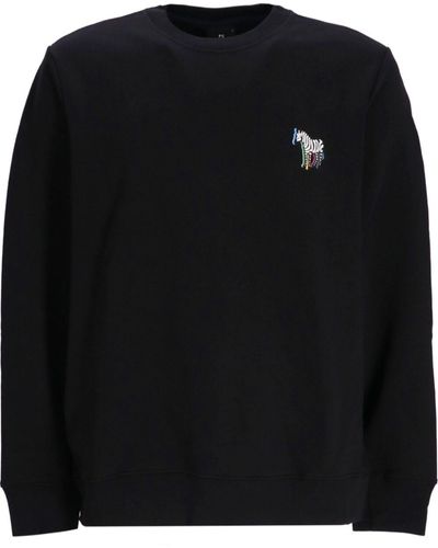 PS by Paul Smith Zebra-motif Organic-cotton Sweatshirt - Black