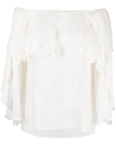 Gemy Maalouf Off-shoulder Ruffled Blouse - White