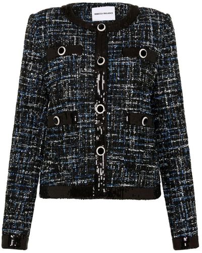 Rebecca Vallance Jacques Tweed Buttoned Jacket - Black