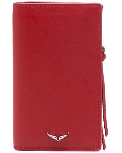 Zadig & Voltaire Compact Eternal Leather Cardholder - Red