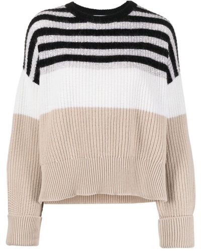 Brunello Cucinelli Stripe-pattern Knitted Sweater - Black