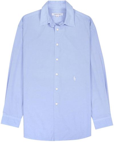Sporty & Rich Long-sleeve Cotton Shirt - Blue