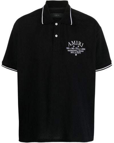 Amiri Poloshirt Met Geborduurd Logo - Zwart