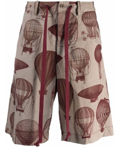 Uma Wang Hot Air Balloon-print Bermuda Shorts - Green