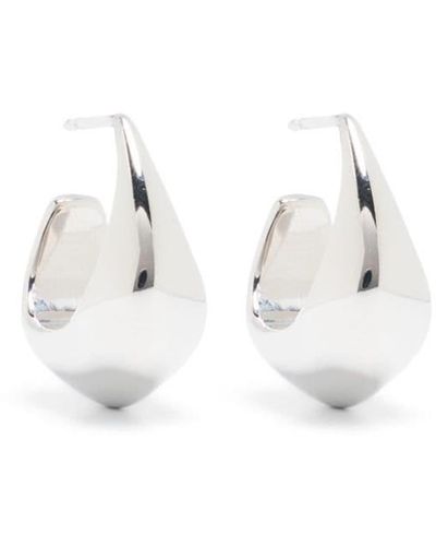 Lemaire Small Curved Drop Earrings - White