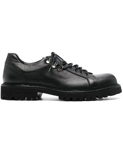 Casadei Carvo Lace-up Leather Sneakers - Black