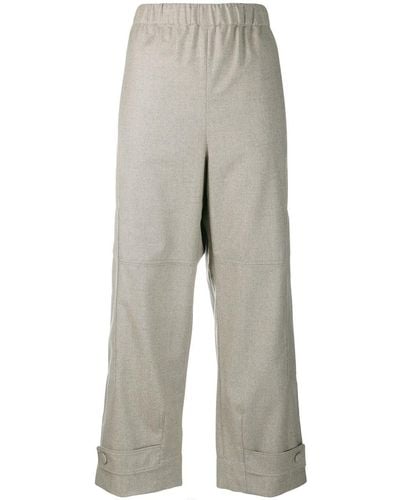 Stella McCartney Wide-leg Cropped Pants - Gray