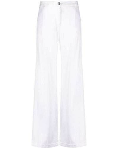 Jacob Cohen Straight-leg Linen-blend Pants - White
