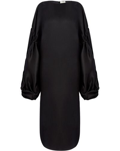 Khaite Zelma Silk Maxi Dress - Black
