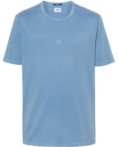 C.P. Company Logo-print Cotton T-shirt - Blue