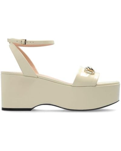Gucci 75mm horsebit platform sandals - Bianco