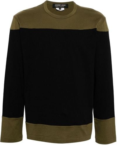 Comme des Garçons Colour-block Cotton T-shirt - Black