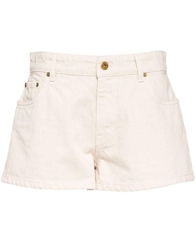 Miu Miu Low-rise Denim Shorts - Natural