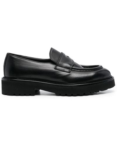 Doucal's Ridged-sole Detail Loafers - Black