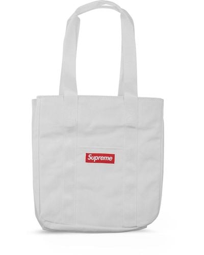 Supreme Canvas-Shopper mit Logo - Weiß