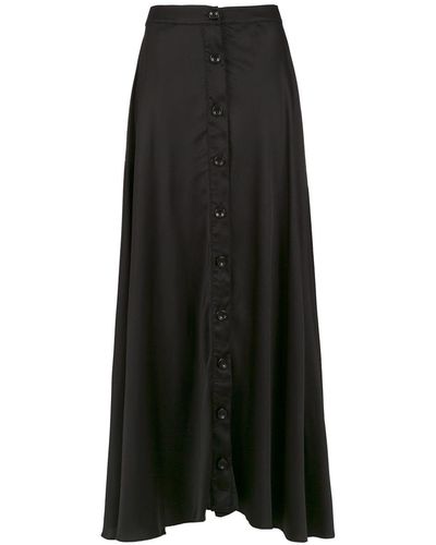 Amir Slama Silk Long Skirt - Black