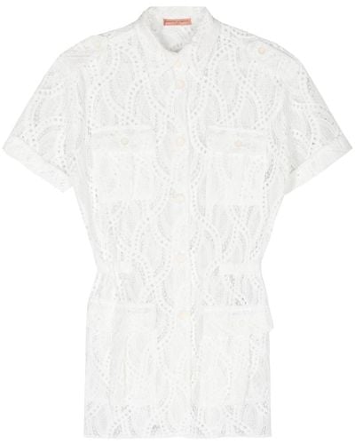 Ermanno Scervino Lace-embroidered Button-up Shirt - White