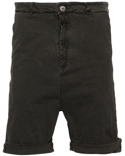 Poeme Bohemien Mid-rise Drop-crotch Shorts - Black