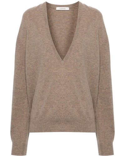 Lemaire V-neck Wool-blend Sweater - Brown