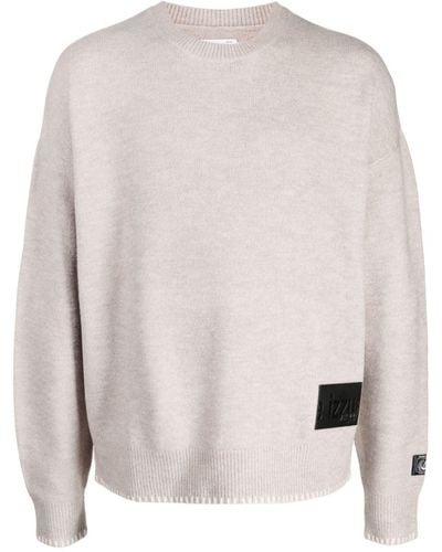Izzue Logo-appliqué Fine-knit Sweater - Pink